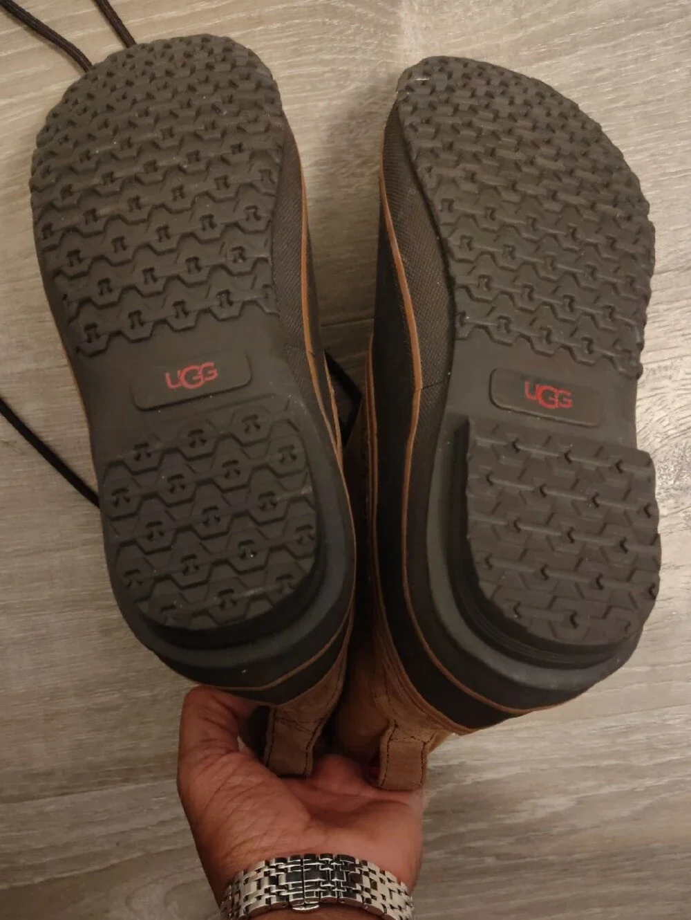 UGG Men's Brown and Black Waterproof Duck Boots